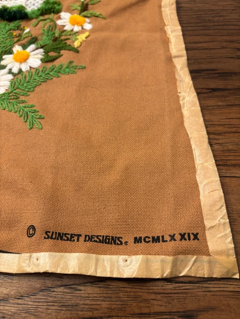 Vintage 1979 Sunset Designs Crewel Embroidery Gazebo Cottage Garden